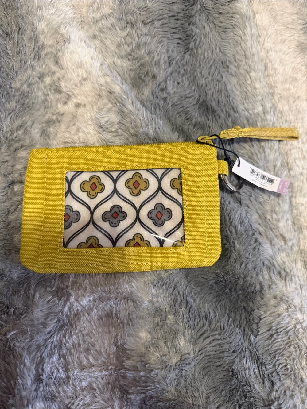 Vera Bradley Yellow ID Window Card Wallet Wristlet